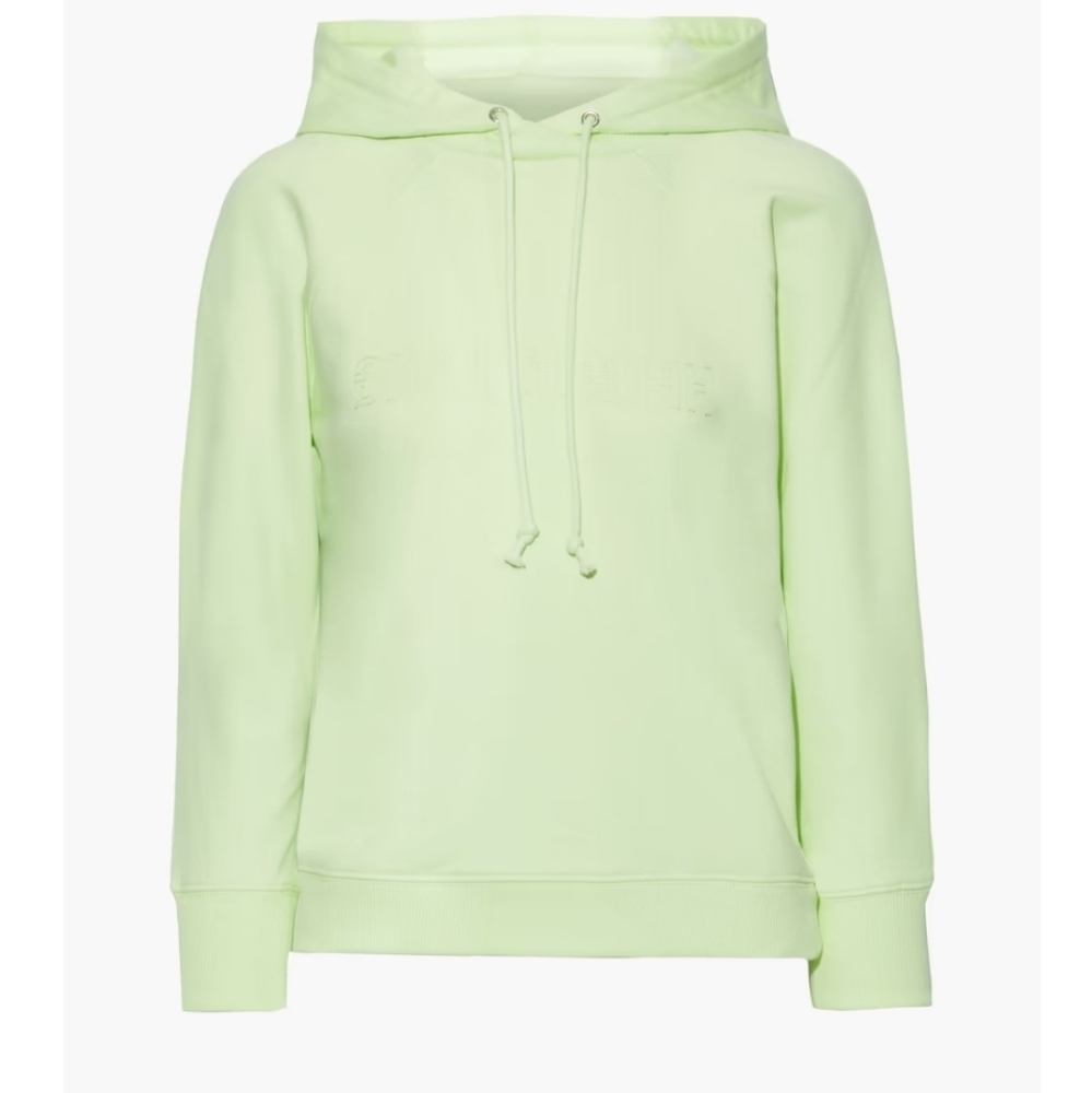 Helmut Lang Embroidered French Cotton Terry Hoodie Neon Lime Women's XS - Picture 3 of 15